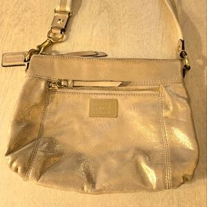 Coach Poppy Gold Shimmer Crossbody Bag